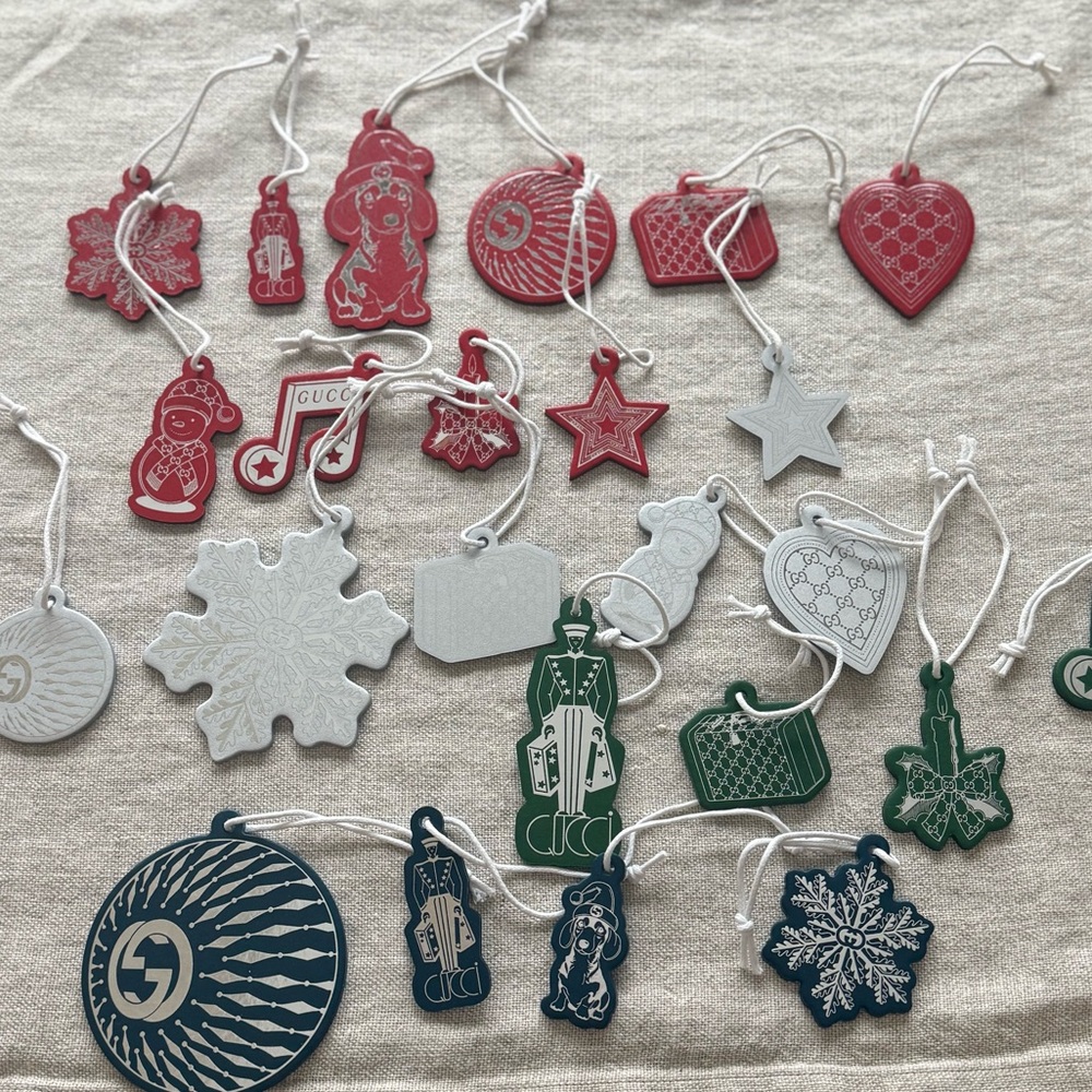 Gucci Festive Ornament/Gift Tag Collection 24 pieces all NEW